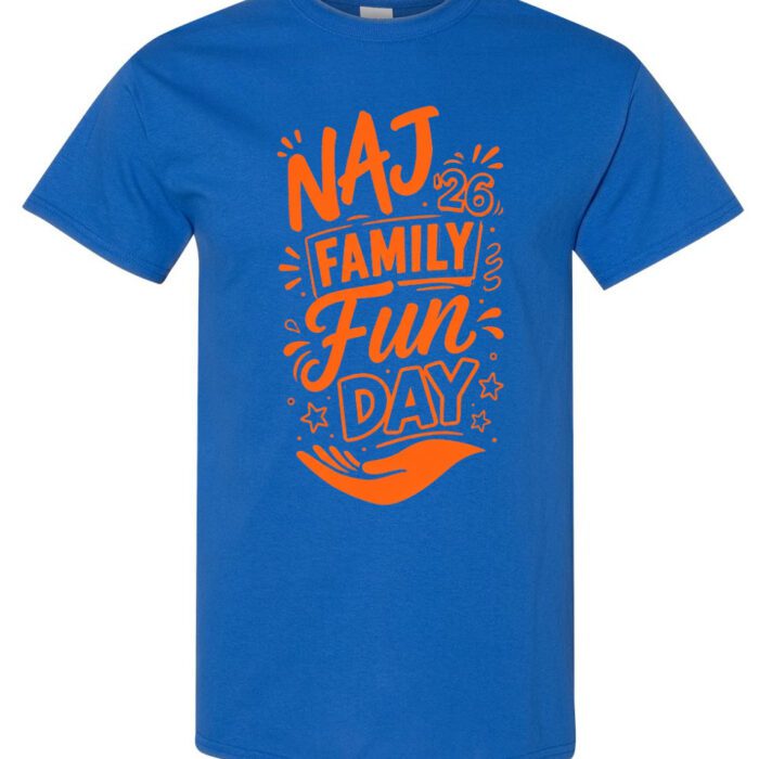 NAJ family fun day t-shirt package royal blue
