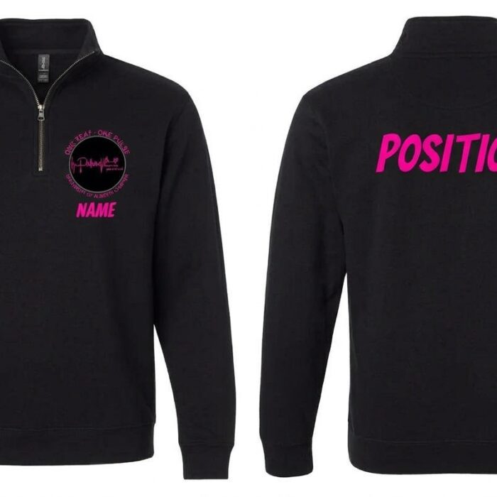 PULSE quarter zip black sweatshirt package